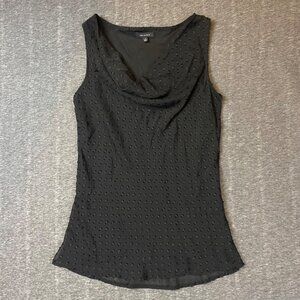 Verve Ami Black Sleeveless Textured Cowl Neck Top Womens Size Small Lined